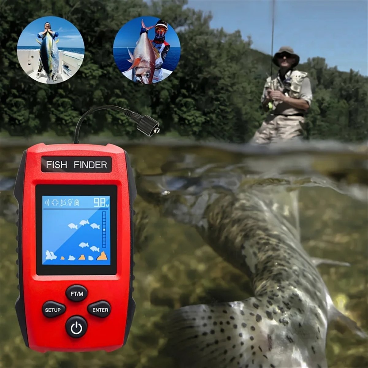 Détecteur de poisson LCD coule - Fish Finder Transducer avis et prix