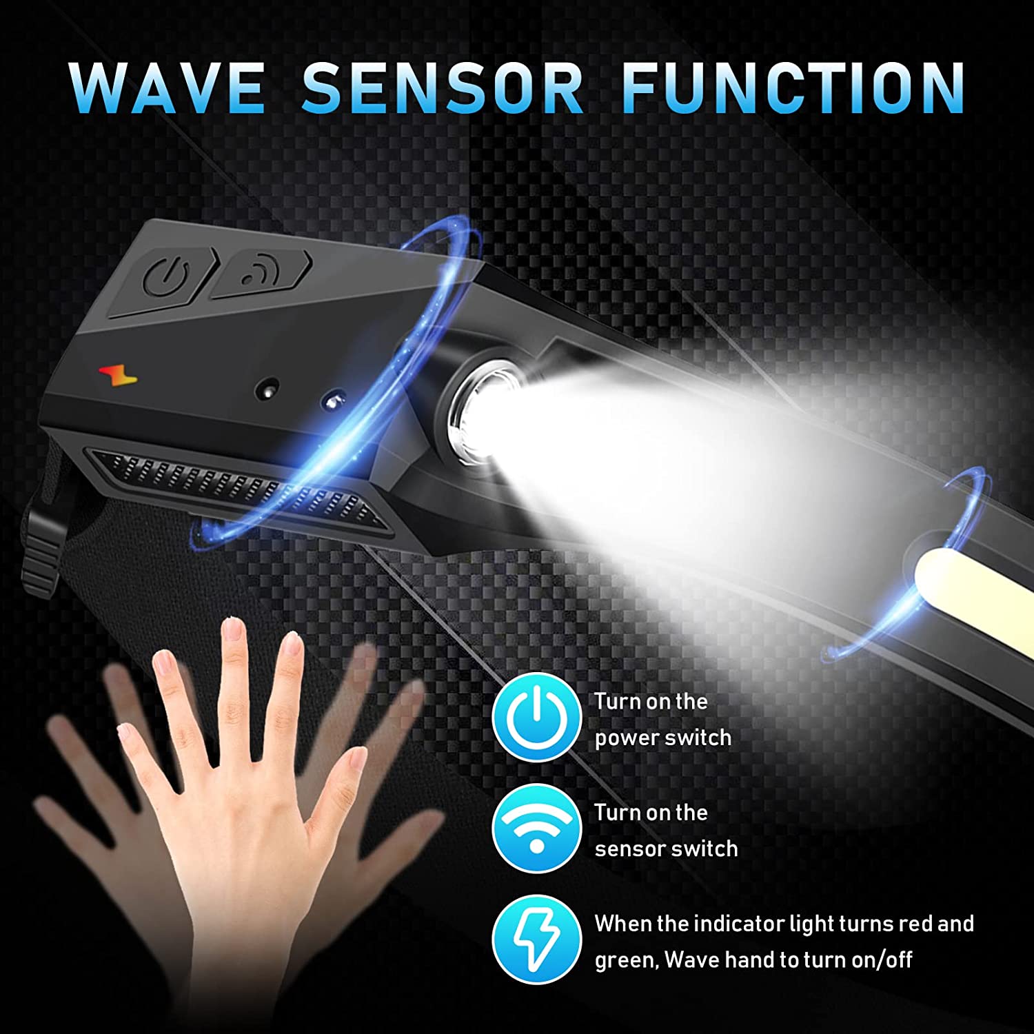 Lampe frontale à capteur LED,  - Fish Finder Battery avis et prix